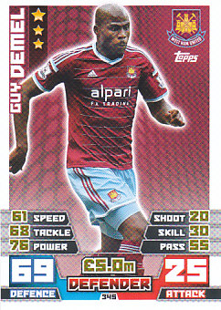 Guy Demel West Ham United 2014/15 Topps Match Attax #345